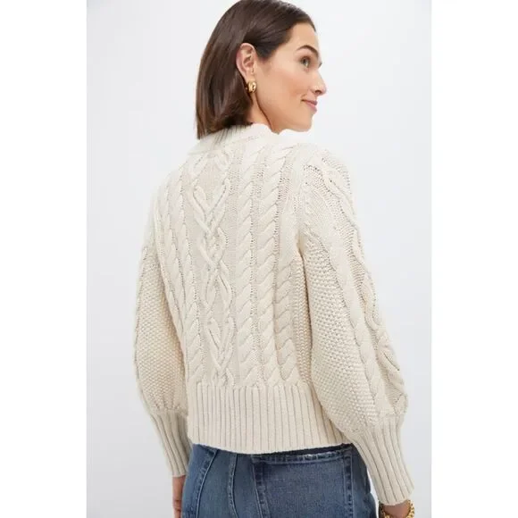 Tuckernuck Sandstone Cotton Colette Cardigan Size Medium - Picture 4 of 12